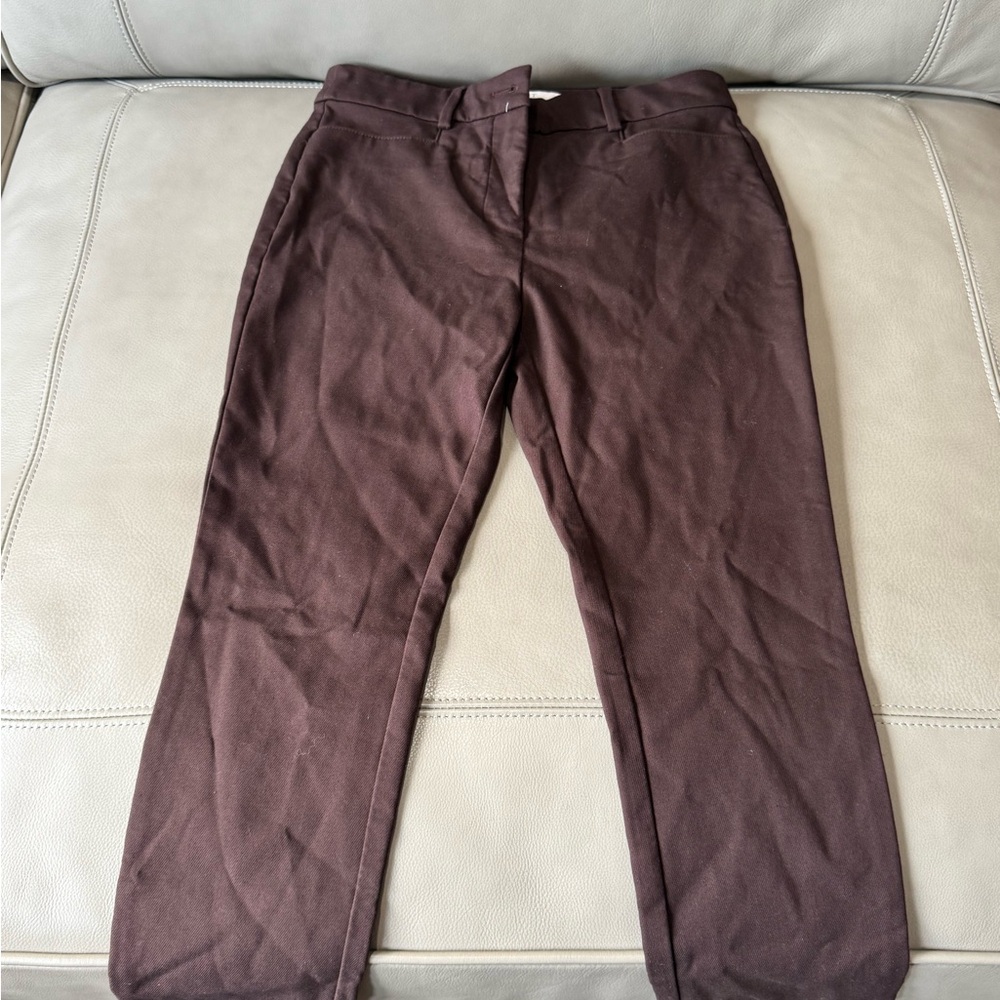 LOFT Brown Straight Leg Pants with Classic Silhouette